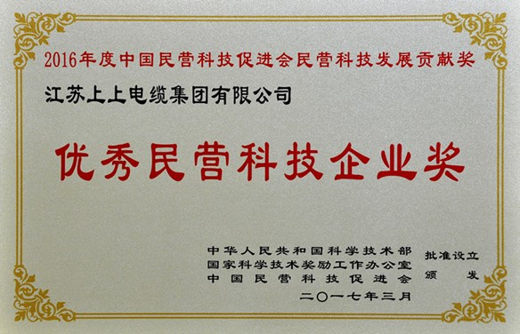 南宫NG28电缆荣获优异民营科技企业奖