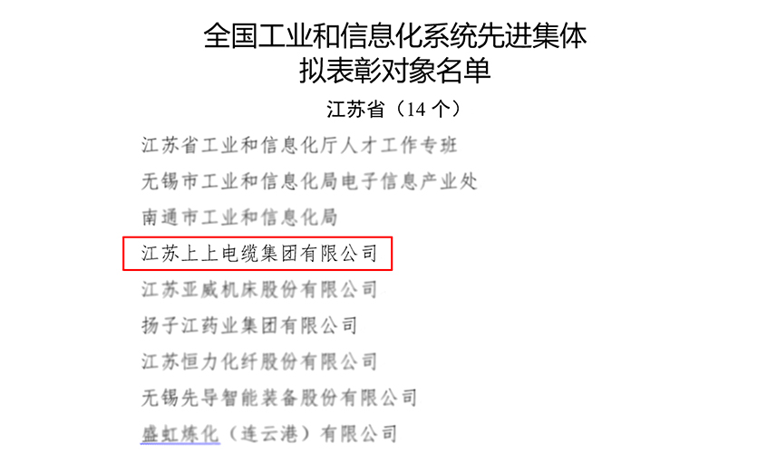 南宫NG28电缆荣获“天下工业和信息化系统先进整体”